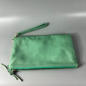NWOT Alberta di Carnio Mint Green Sauvage Leather Clutch/Wristlet